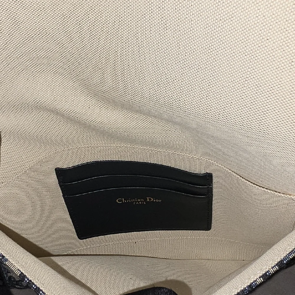 AUTHENTIC CHRISTIAN DIOR Oblique Flap Pouch Clutch Navy Blue - Picture 10 of 16